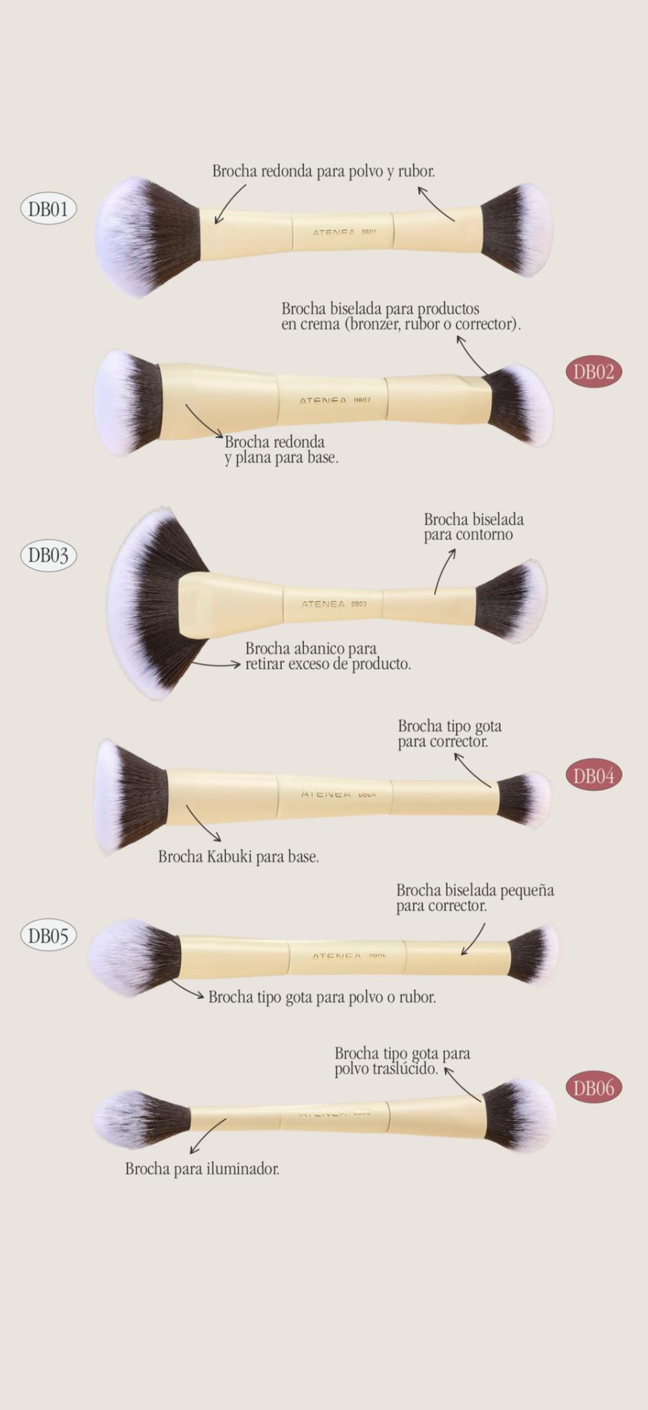 Duo Glam 2 Brochas Para Base/Productos En Crema Atenea – foto 4