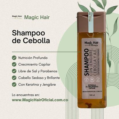 Shampoo Cebolla, Jengibre y Ají x 500ml Magic Hair – foto 3
