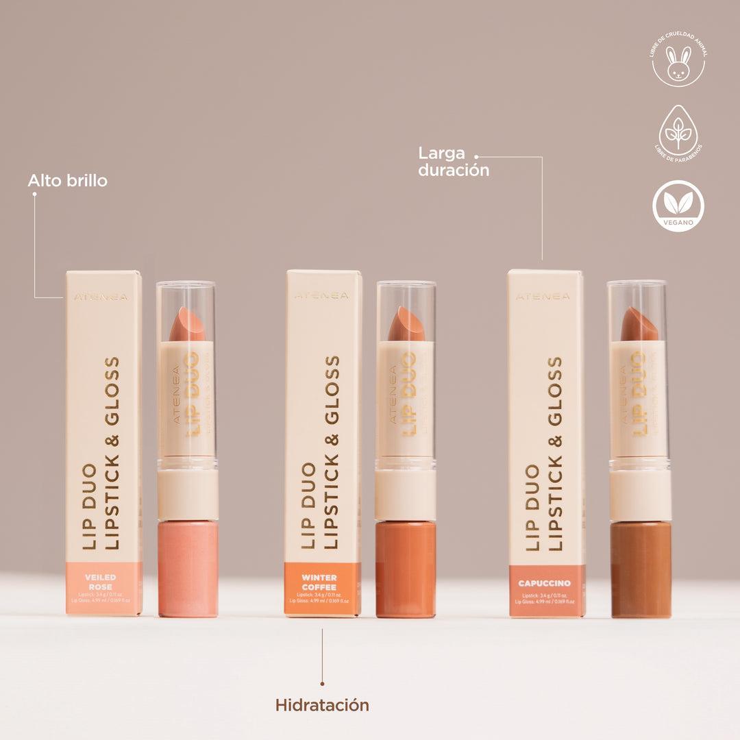 Lip Duo Lipstick Y Gloss Veiledrose Atenea – foto 5
