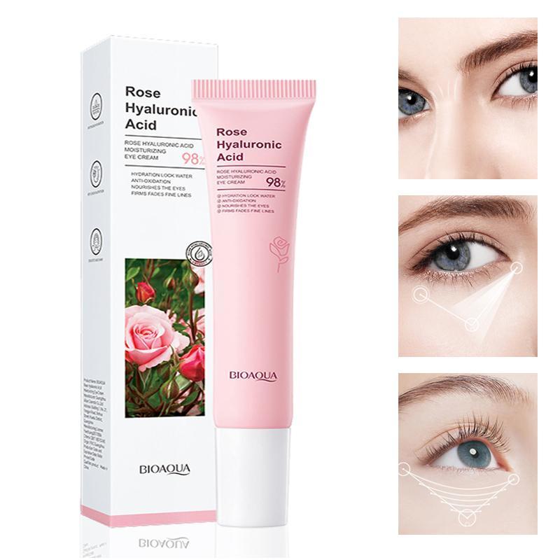 Crema Antiojeras Hidratante de Rosas con Ácido Hialurónico Bioaqua – foto 6