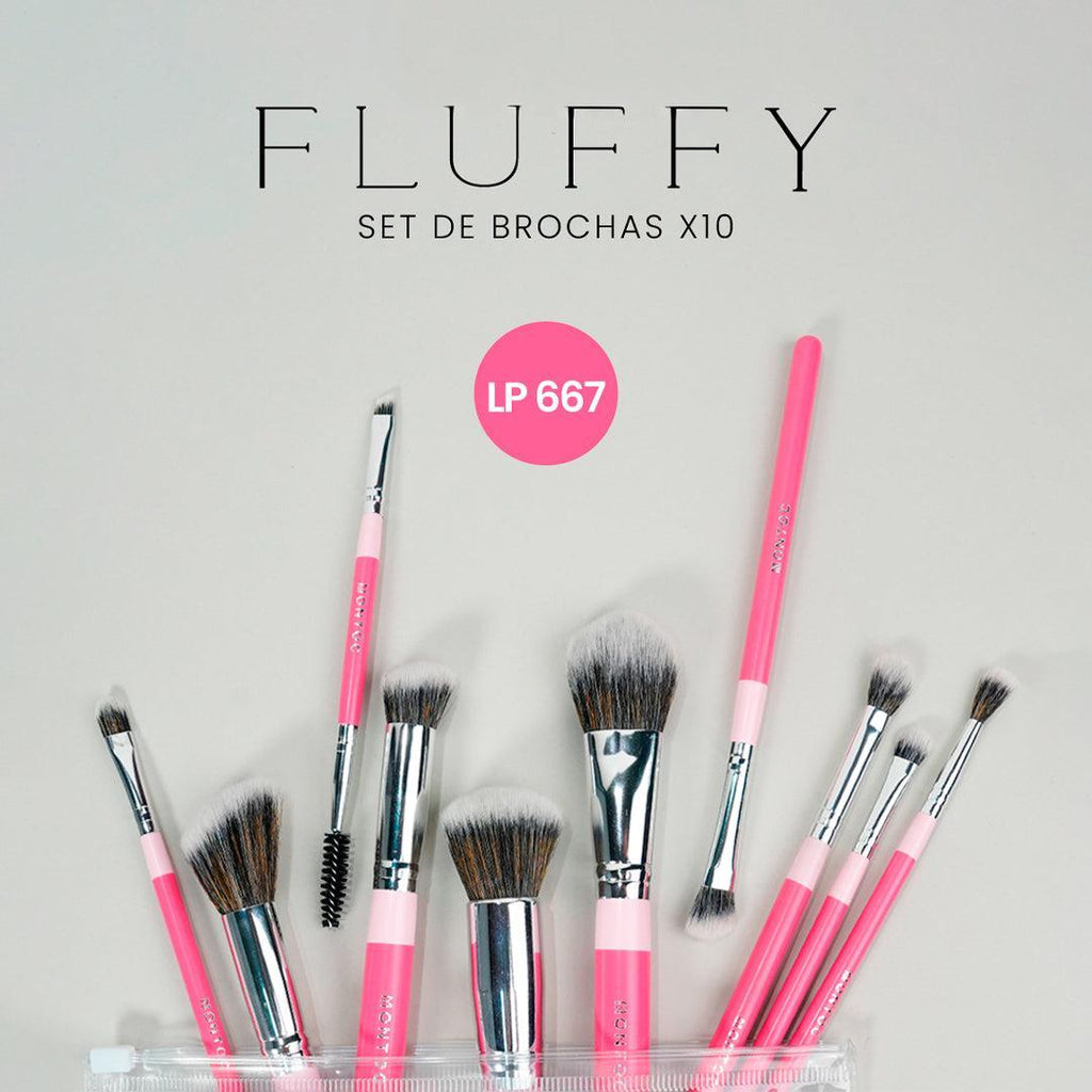 Kit de Brochas Fluffy x10 Montoc – foto 2