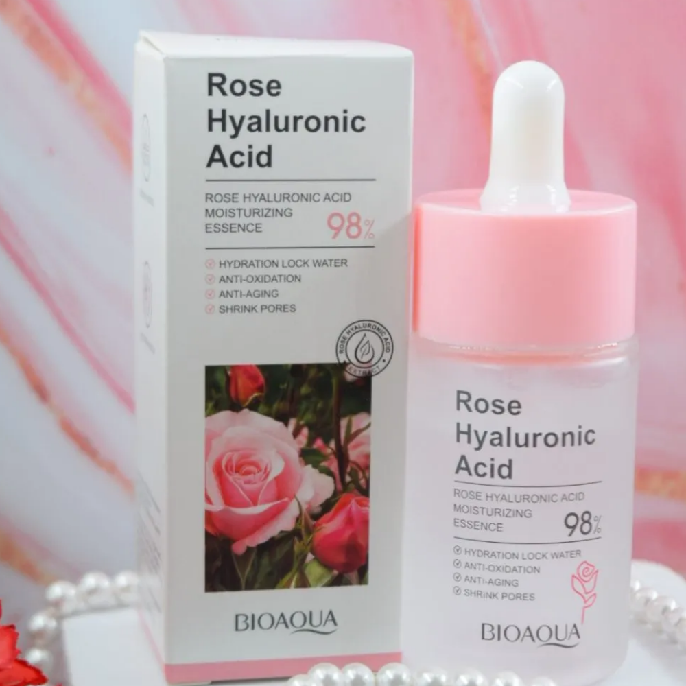 Serum Hidratante Facial Blanqueador a Base de Rosas y Ácido Hialurónico Bioaqua – foto 2