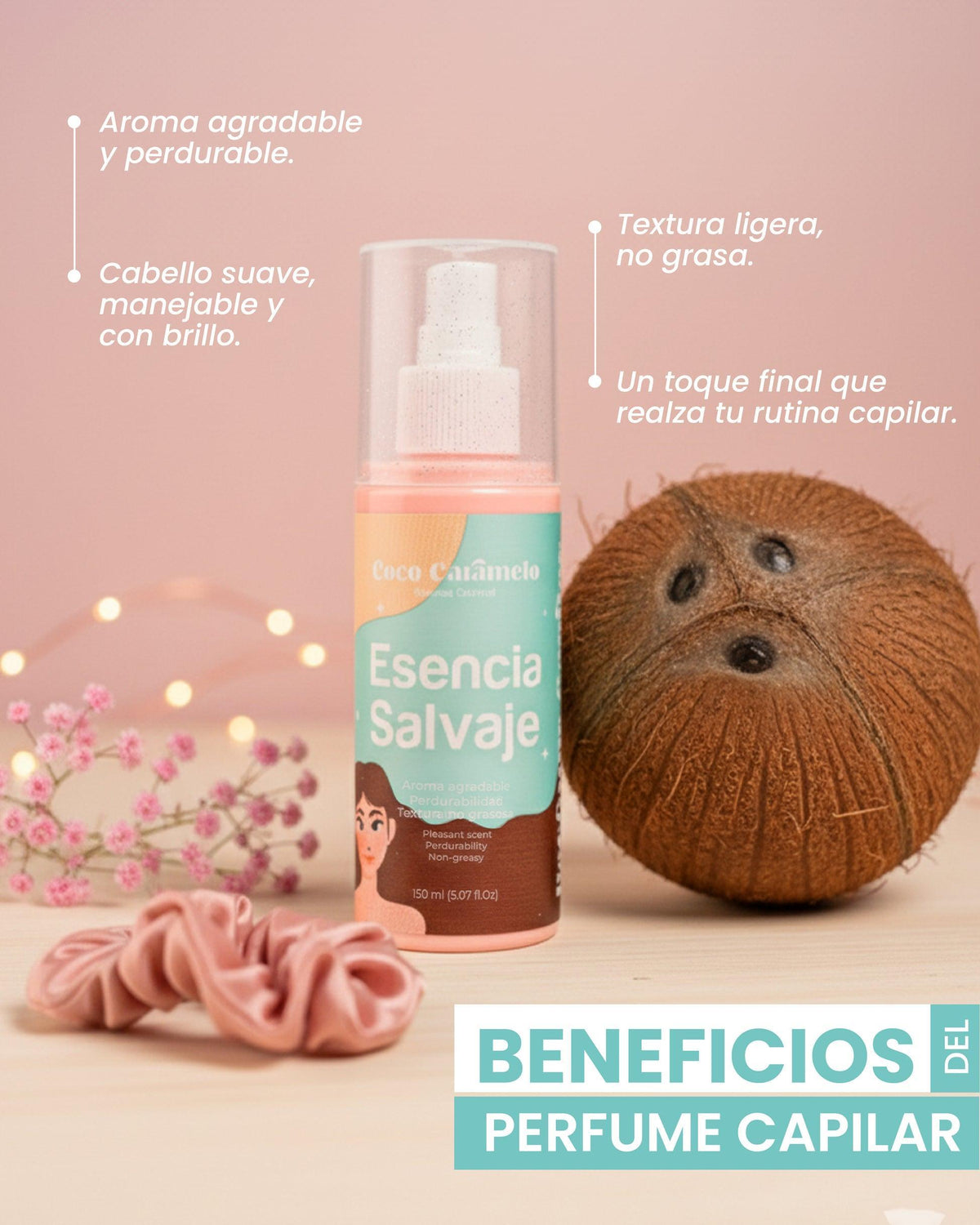 Perfume Capilar Coco Caramelo Esencia Salvaje – foto 2
