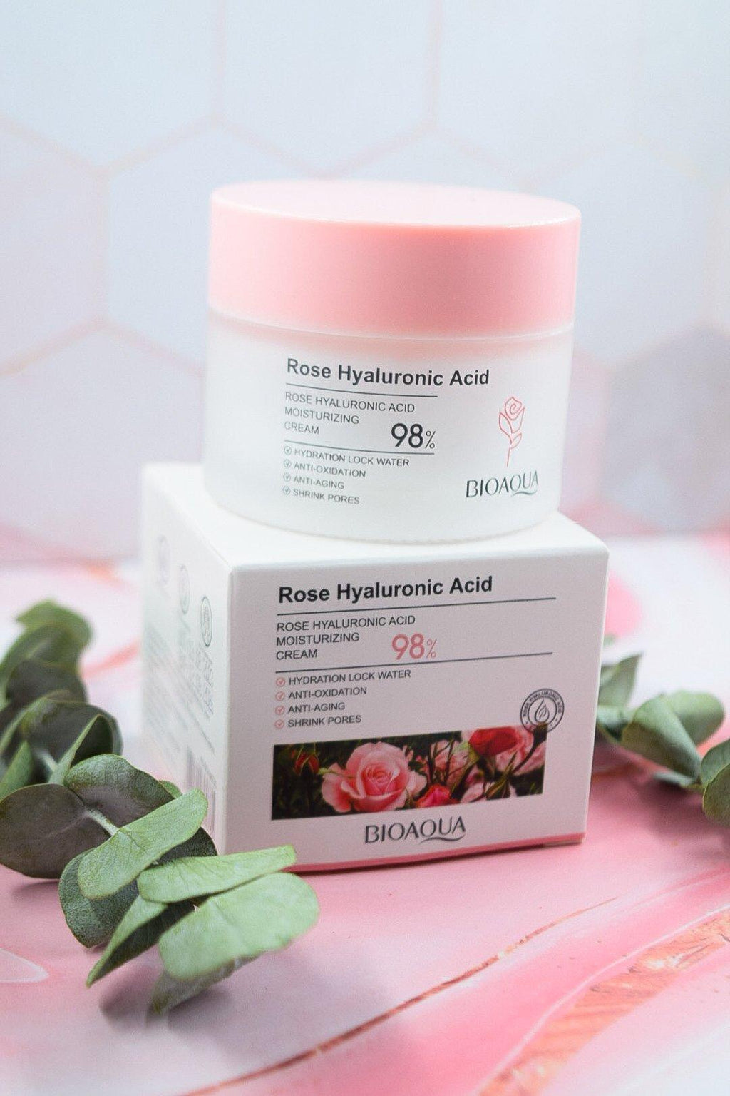 Crema Facial con Extractos de Rosa y Ácido Hialurónico Bioaqua – foto 4