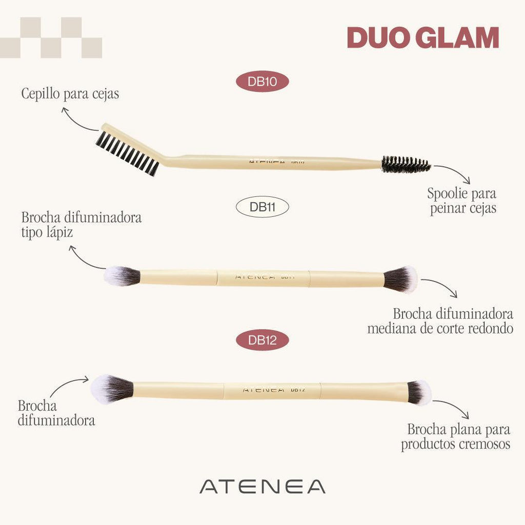 Duo Glam 12 Brocha Difuminadora / Plana Productos Cremosos Atenea – foto 5
