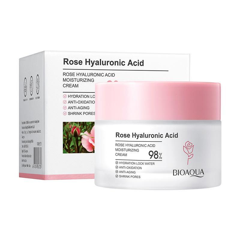 Crema Antiojeras Hidratante de Rosas con Ácido Hialurónico Bioaqua – foto 2