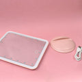 Espejo LED Rectangular Con Soporte Rosa Lula