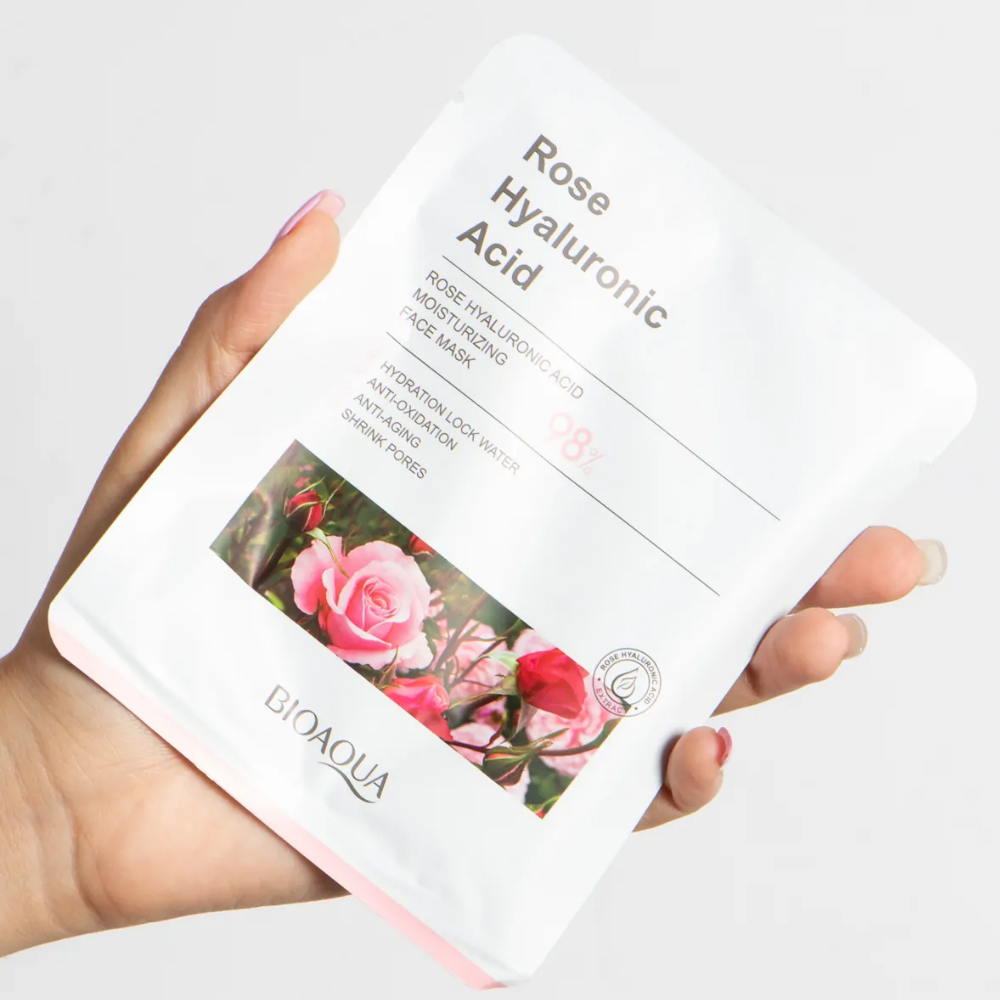 Mascarilla Facial Hidratante de Rosas con Ácido Hialurónico Bioaqua – foto 2