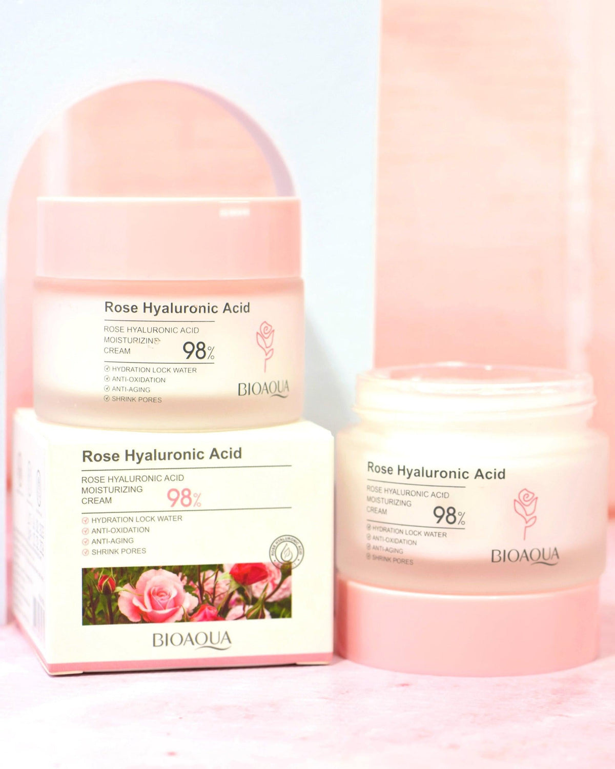 Crema Facial con Extractos de Rosa y Ácido Hialurónico Bioaqua – foto 6