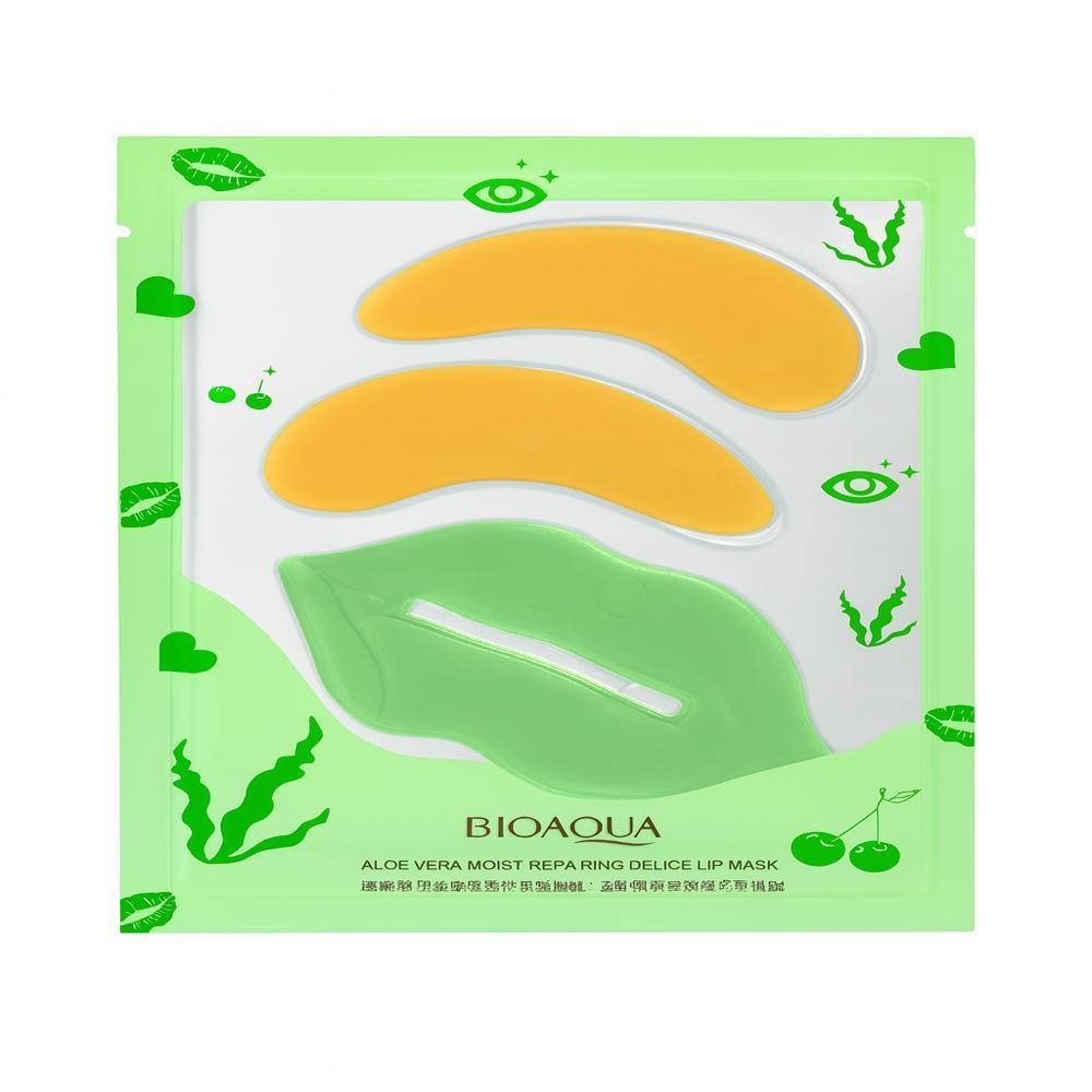 Kit Colágeno Para Labios + Parches Para Ojeras Verde Elastina Bioaqua – foto 4
